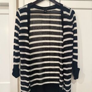 White House Black Market Monochrome Striped Cardigan